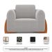 Poltrona Decorativa Living Bloom com Pés de Madeira Bouclê Cinza - Desk Design