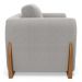 Poltrona Decorativa Living Bloom com Pés de Madeira Bouclê Cinza - Desk Design