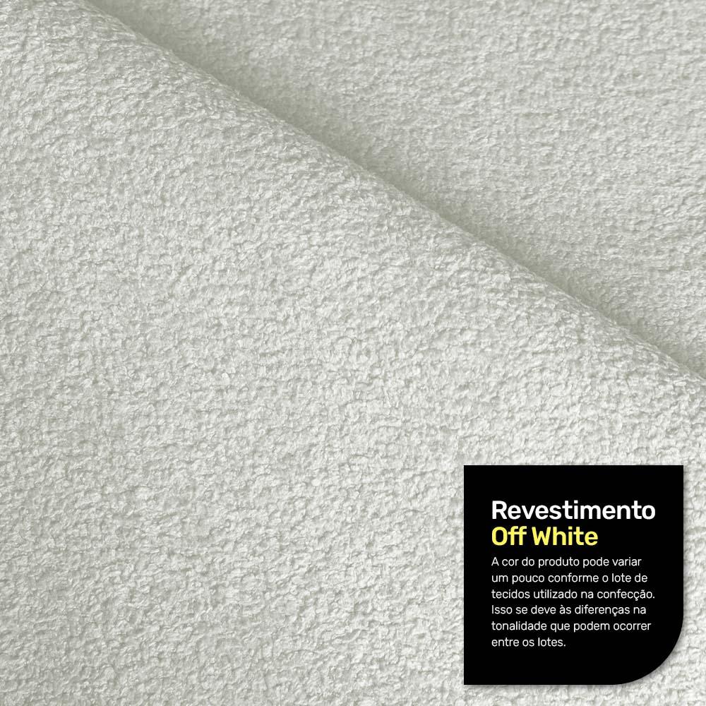 Poltrona Decorativa Living Bloom com Pés de Madeira Bouclê Off White - Desk Design