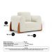 Poltrona Decorativa Living Bloom com Pés de Madeira Bouclê Off White - Desk Design