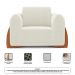 Poltrona Decorativa Living Bloom com Pés de Madeira Bouclê Off White - Desk Design