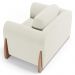 Poltrona Decorativa Living Bloom com Pés de Madeira Bouclê Off White - Desk Design