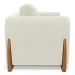 Poltrona Decorativa Living Bloom com Pés de Madeira Bouclê Off White - Desk Design