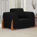 Poltrona Decorativa Living Bloom com Pés de Madeira Bouclê Preto - Desk Design