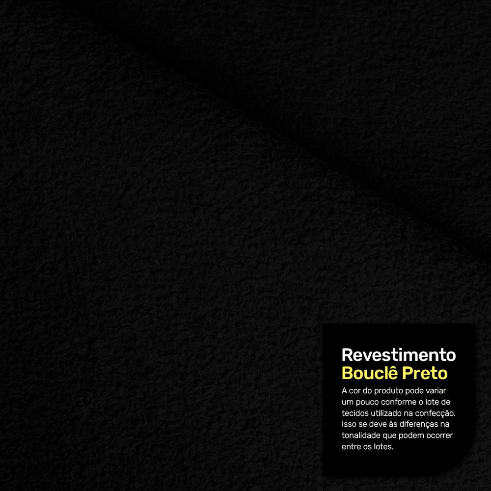 Poltrona Decorativa Living Bloom com Pés de Madeira Bouclê Preto - Desk Design