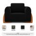 Poltrona Decorativa Living Bloom com Pés de Madeira Bouclê Preto - Desk Design