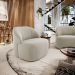 Poltrona Decorativa Living Kaya Orgânica Veludo Bege - Desk Design