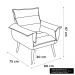 Poltrona Decorativa Moderna Sala de Estar e Recepção Monza Pés Palito Suede Cinza - Desk Design