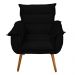 Poltrona Decorativa Moderna Sala de Estar e Recepção Monza Pés Palito Suede Preto - Desk Design
