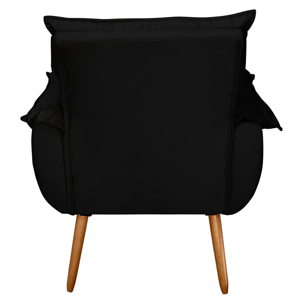 Poltrona Decorativa Moderna Sala de Estar e Recepção Monza Pés Palito Suede Preto - Desk Design