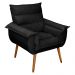 Poltrona Decorativa Moderna Sala de Estar e Recepção Monza Pés Palito Suede Preto - Desk Design