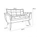 Poltrona Decorativa Namoradeira Francis 02 Lugares Suede Cinza - Desk Design
