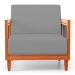 Poltrona Decorativa Varanda Samoa Madeira Maciça com Cordas Náutica Linho Cinza  - Desk Design