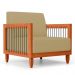 Poltrona Decorativa Varanda Samoa Madeira Maciça com Cordas Náutica Linho Dourado  - Desk Design