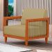 Poltrona Decorativa Varanda Samoa Madeira Maciça com Cordas Náutica Linho Dourado  - Desk Design