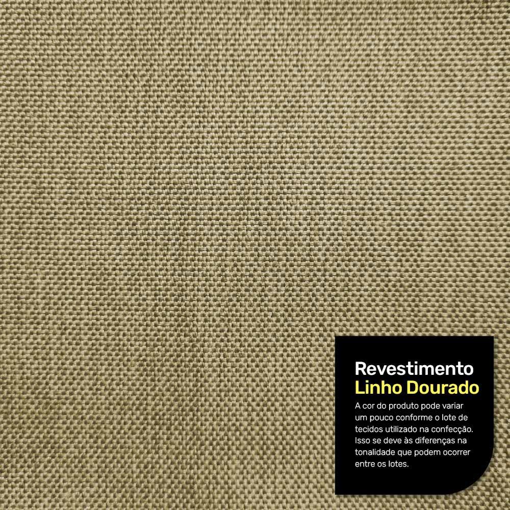 Poltrona Decorativa Varanda Samoa Madeira Maciça com Cordas Náutica Linho Dourado  - Desk Design