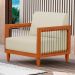 Poltrona Decorativa Varanda Samoa Madeira Maciça com Cordas Náutica Linho Pérola  - Desk Design