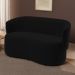Poltrona Namoradeira Aisha 02 Lugares Orgânica Suede Preto - Desk Design