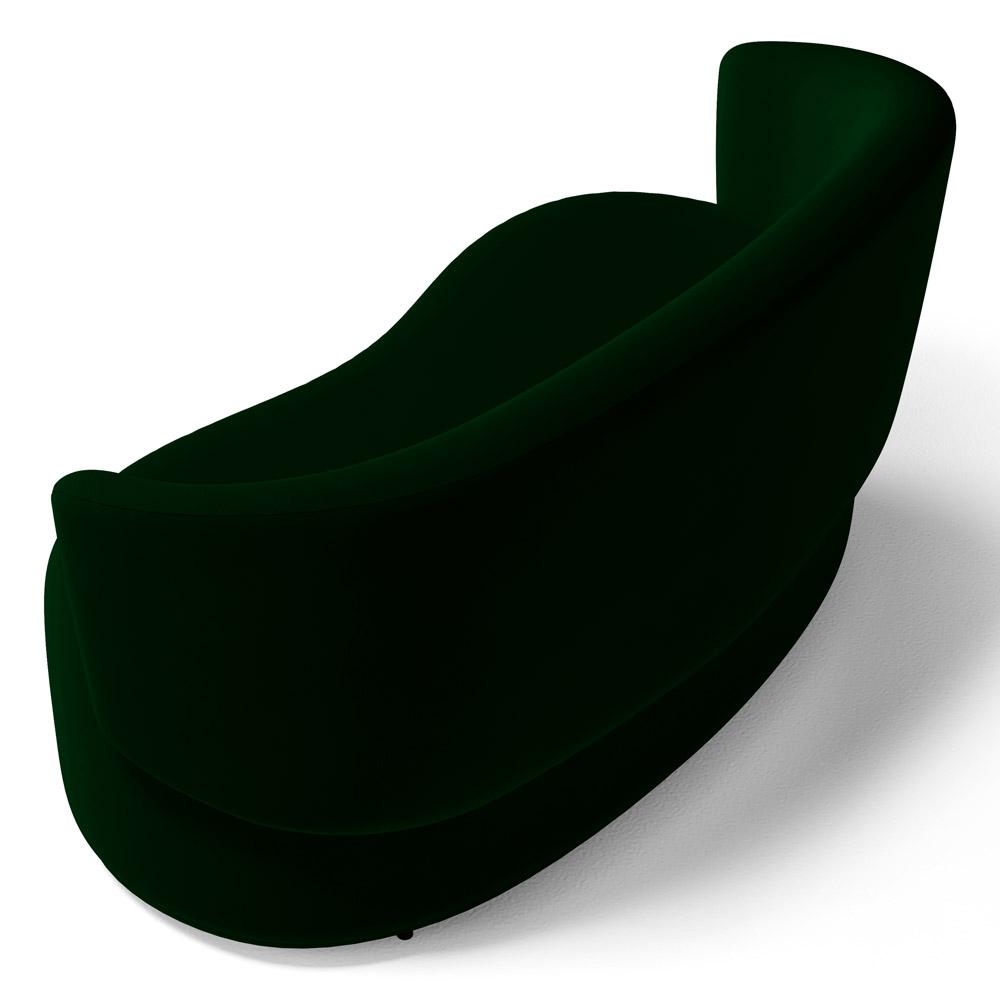Poltrona Namoradeira Aisha 02 Lugares Orgânica Veludo Verde Escuro - Desk Design