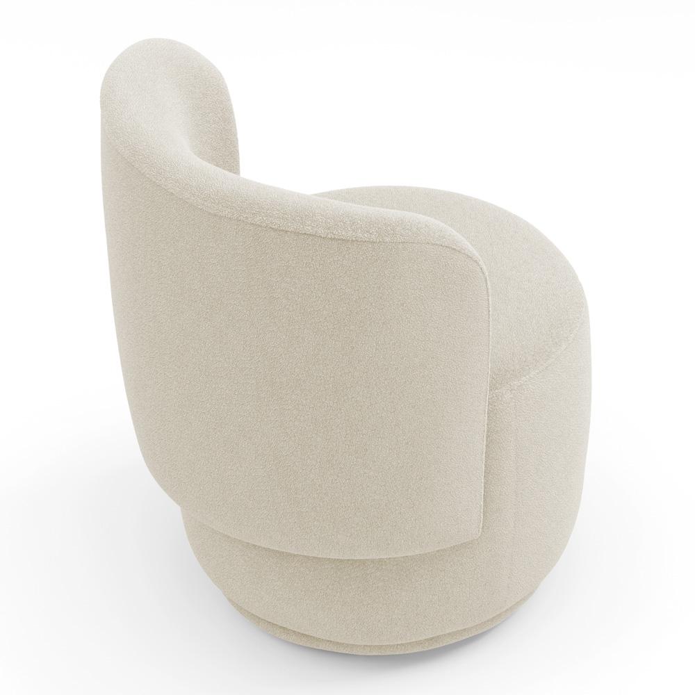 Poltrona Orgânica Decorativa Living Molly Bouclê Bege - Desk Design
