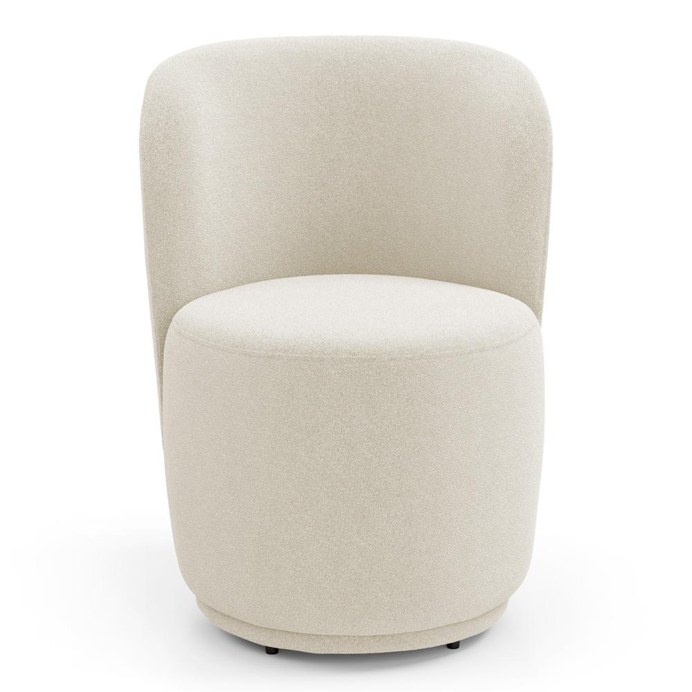Poltrona Orgânica Decorativa Living Molly Bouclê Bege - Desk Design