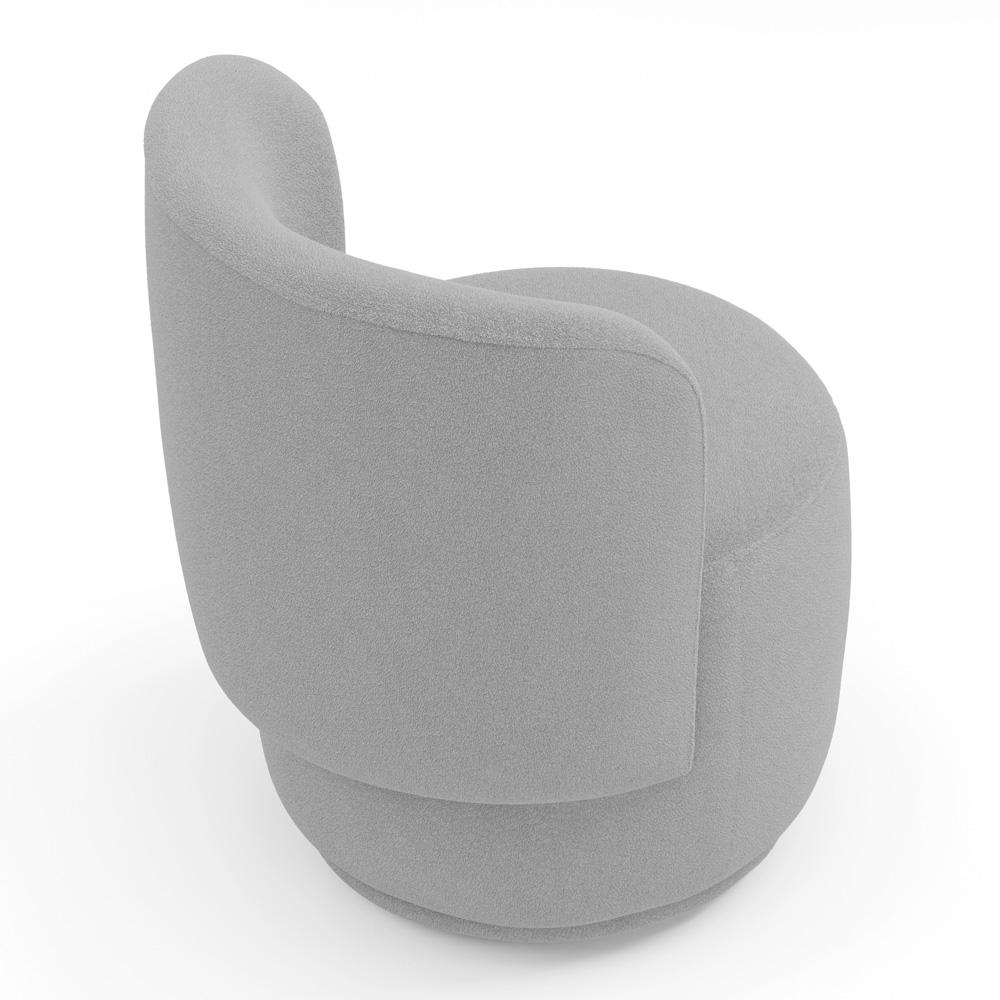 Poltrona Orgânica Decorativa Living Molly Bouclê Cinza Claro - Desk Design