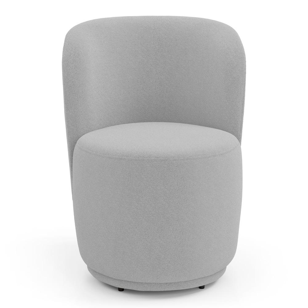 Poltrona Orgânica Decorativa Living Molly Bouclê Cinza Claro - Desk Design