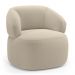 Poltrona Orgânica Giratória Living Glee Bouclê Bege - Desk Design
