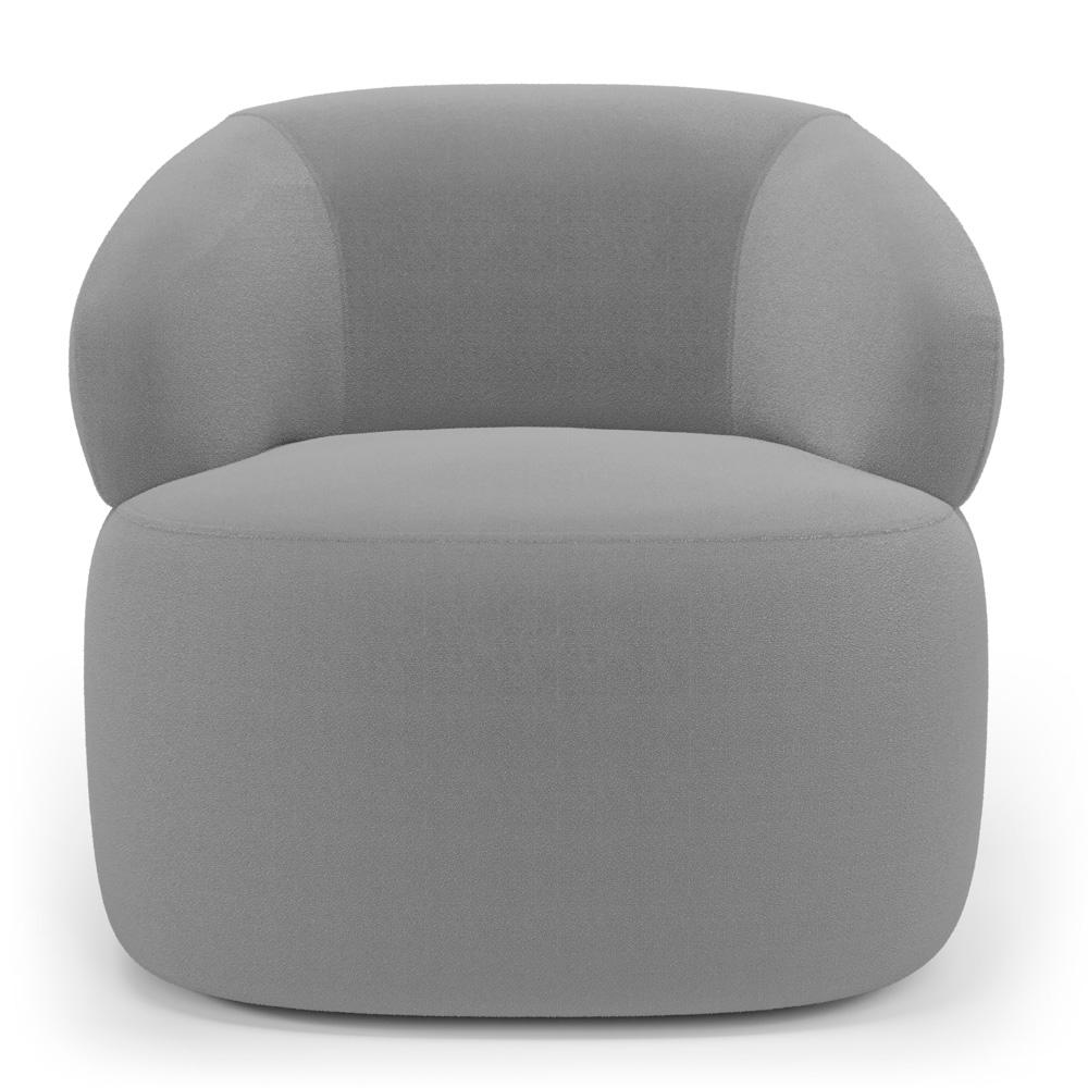 Poltrona Orgânica Giratória Living Glee Bouclê Cinza - Desk Design