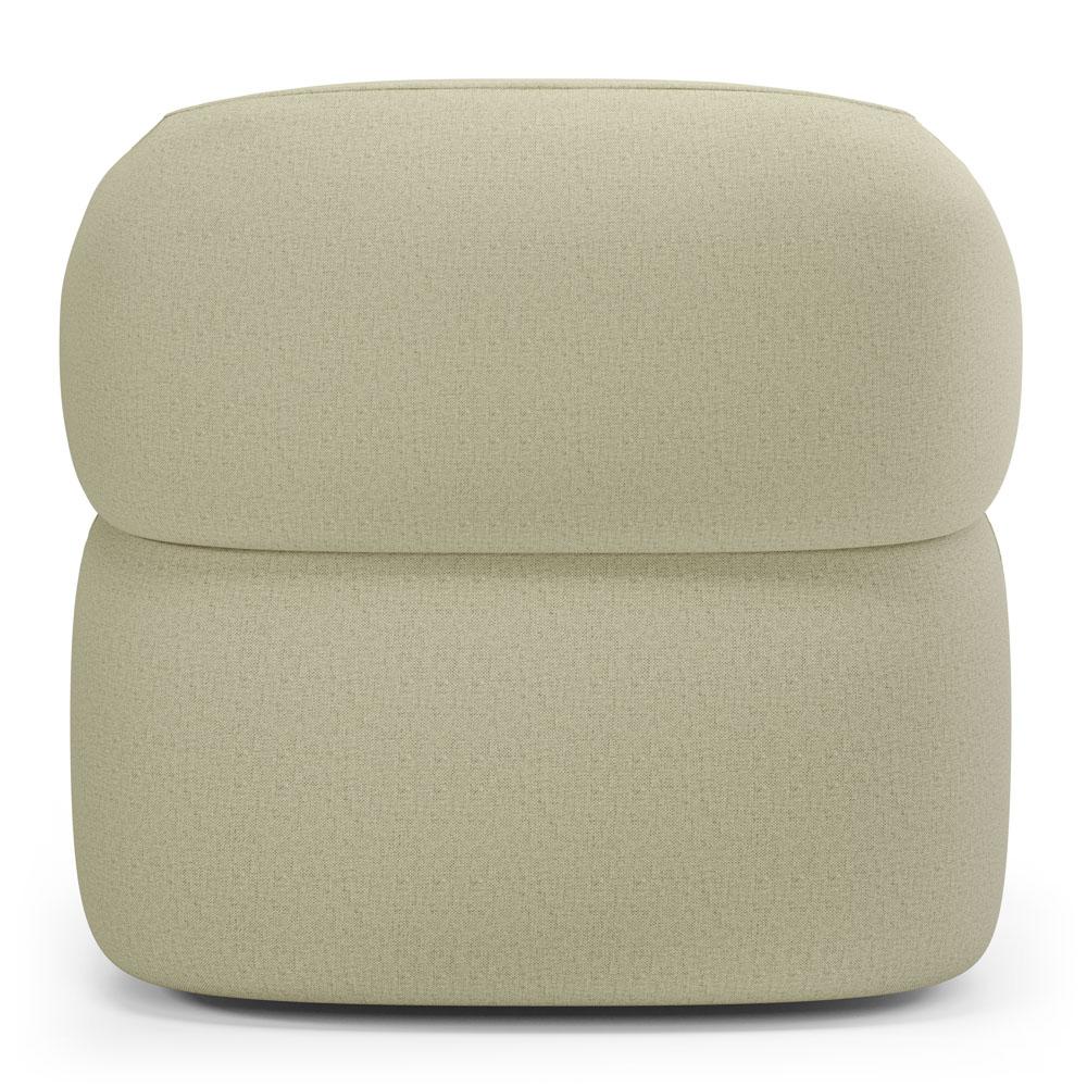 Poltrona Orgânica Giratória Living Glee Linho Bege - Desk Design