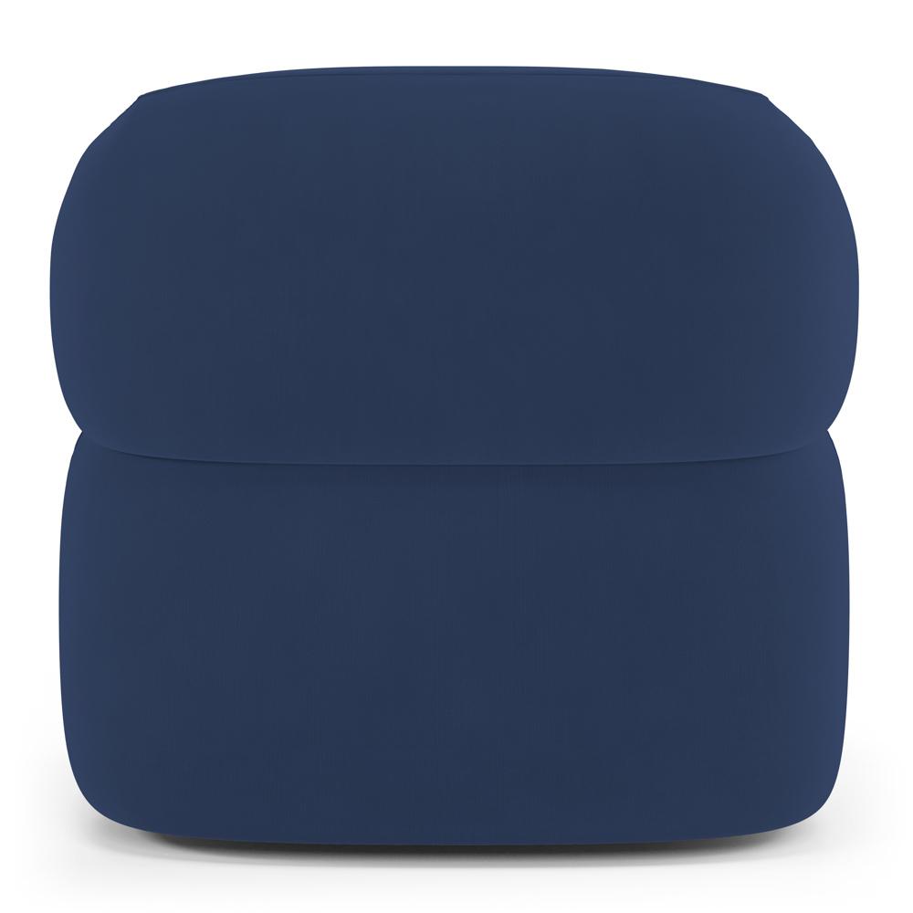 Poltrona Orgânica Giratória Living Glee Veludo Azul Marinho - Desk Design