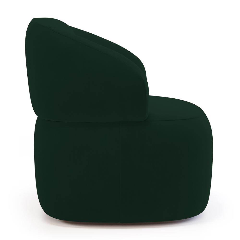 Poltrona Orgânica Giratória Living Glee Veludo Verde Escuro - Desk Design