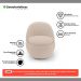 Poltrona Orgânica Living Memphis Base Giratória Bouclê Bege - Desk Design