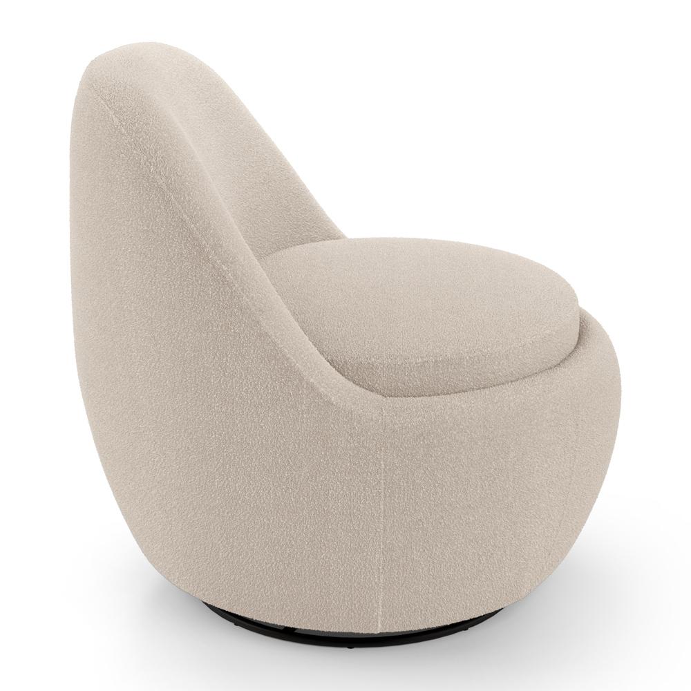 Poltrona Orgânica Living Memphis Base Giratória Bouclê Bege - Desk Design
