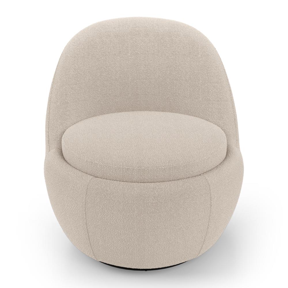 Poltrona Orgânica Living Memphis Base Giratória Bouclê Bege - Desk Design