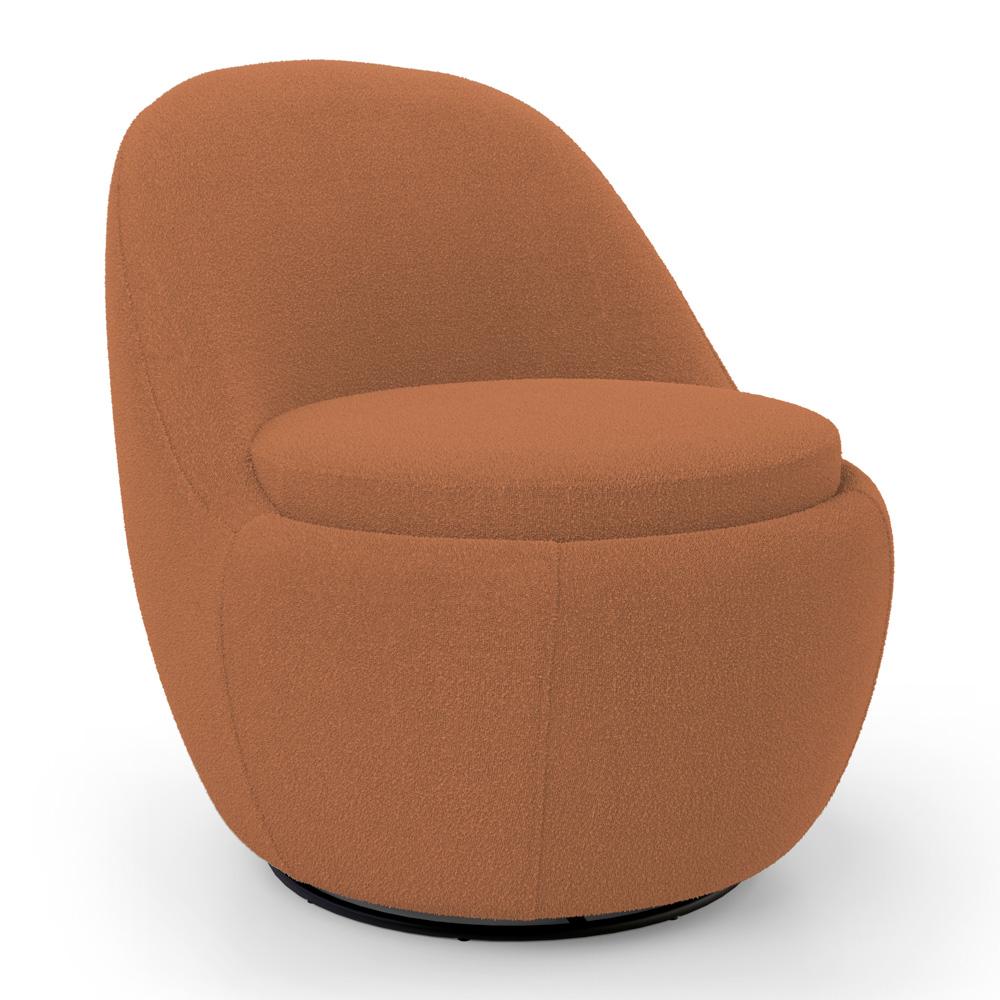 Poltrona Orgânica Living Memphis Base Giratória Bouclê Terracota - Desk Design