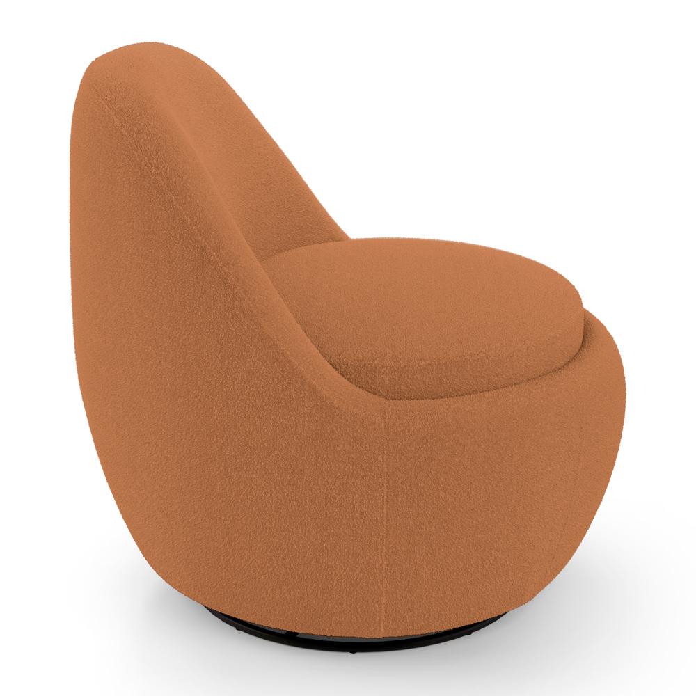 Poltrona Orgânica Living Memphis Base Giratória Bouclê Terracota - Desk Design