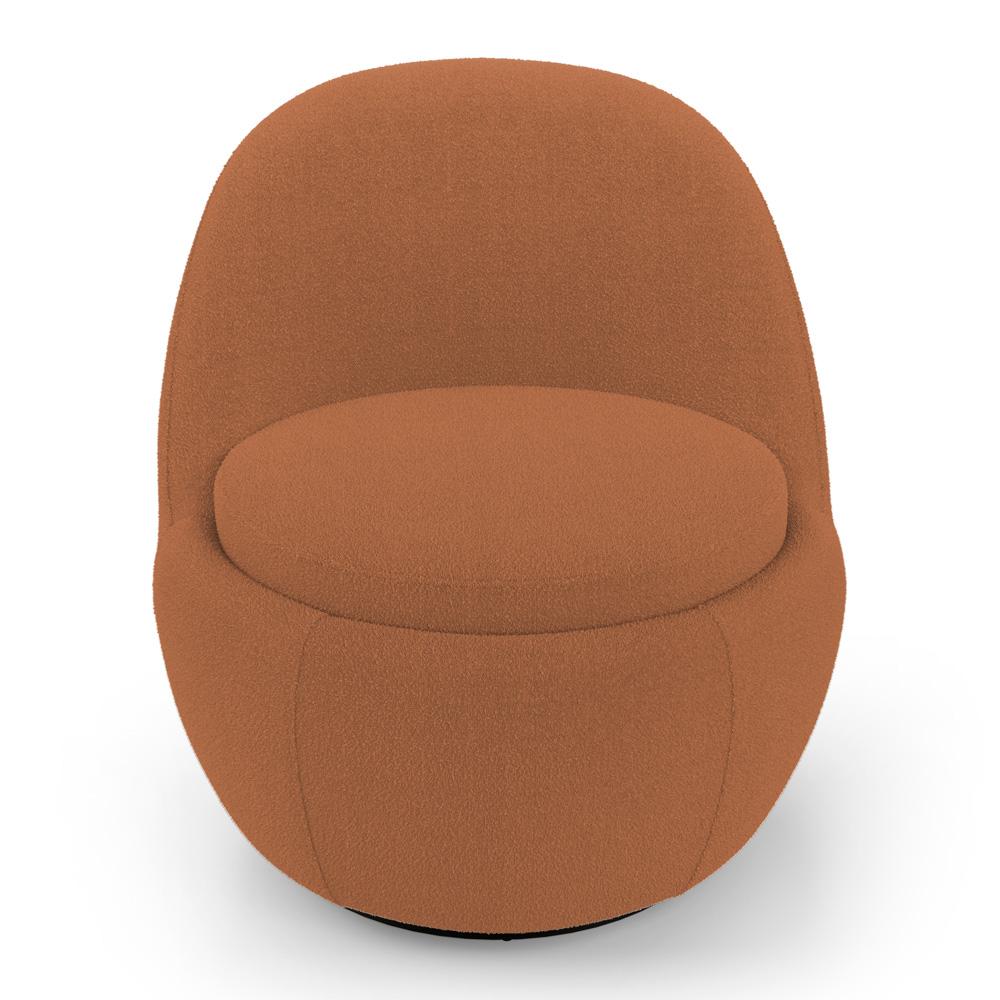 Poltrona Orgânica Living Memphis Base Giratória Bouclê Terracota - Desk Design