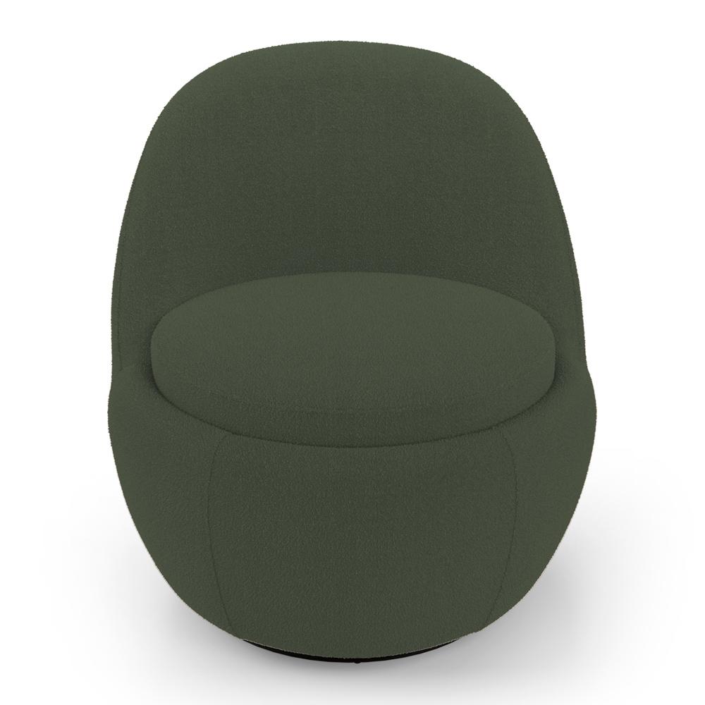 Poltrona Orgânica Living Memphis Base Giratória Bouclê Verde Musgo - Desk Design