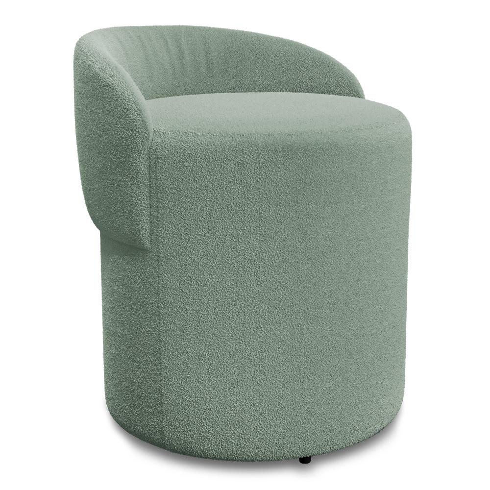Puff Banqueta Living Gaia Orgânico com Encosto Baixo Bouclê Verde Menta - Desk Design