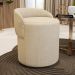 Puff Banqueta Living Gaia Orgânico com Encosto Baixo Linho Bege - Desk Design