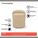 Puff Banqueta Living Gaia Orgânico com Encosto Baixo Linho Bege - Desk Design
