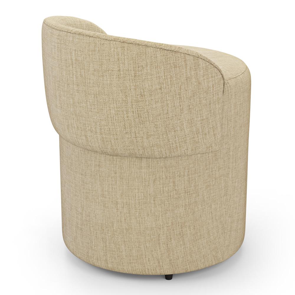 Puff Banqueta Living Gaia Orgânico com Encosto Baixo Linho Bege - Desk Design