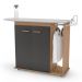 Tábua de Passar Roupa Top 02 Portas com Suporte Para Ferro e Cabideiro Freijó Grafite - Desk Design