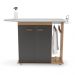Tábua de Passar Roupa Top 02 Portas com Suporte Para Ferro e Cabideiro Freijó Grafite - Desk Design