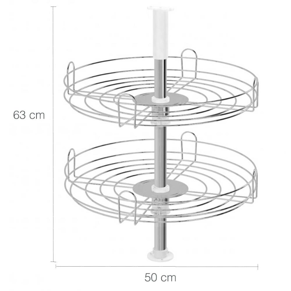 Cesto Giratório para Armário Fruteira Ellite 50cm 2 Cestos D