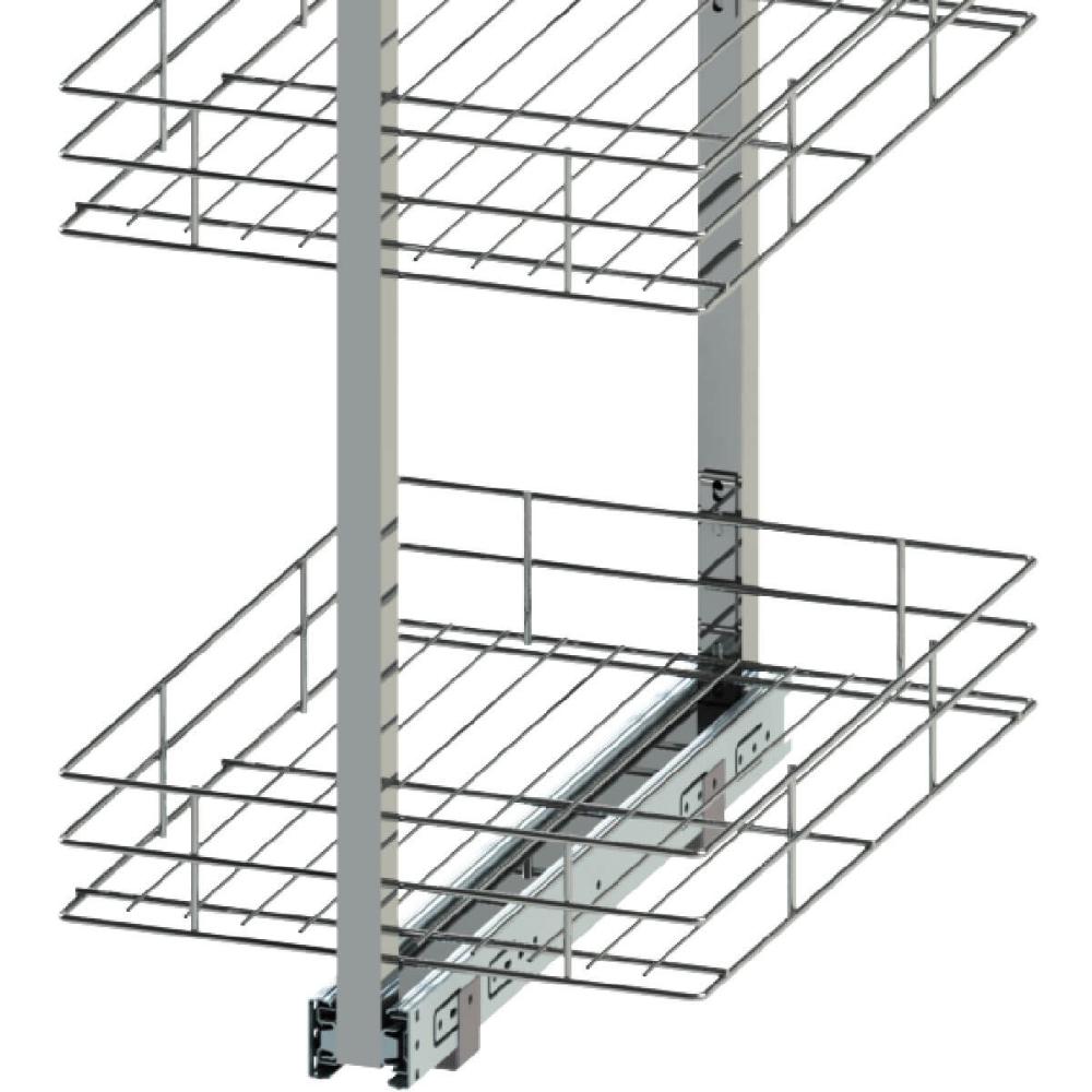 Coluna Deslizante Aramada 4 Prateleiras Tubular 50x35x130cm Evidence Dimec