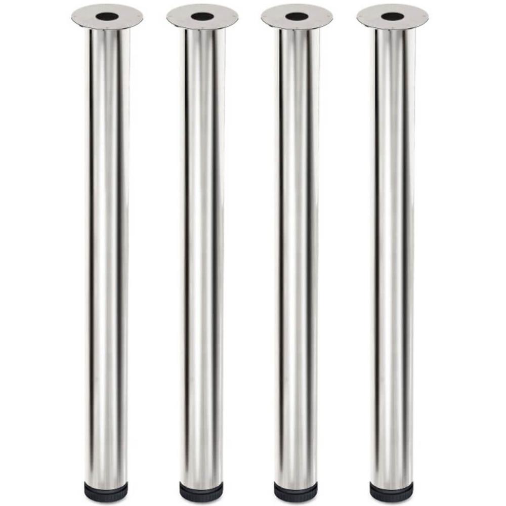 Conjunto 4 Pés de Mesa Cromados com Regulágem 7,6x75cm Model