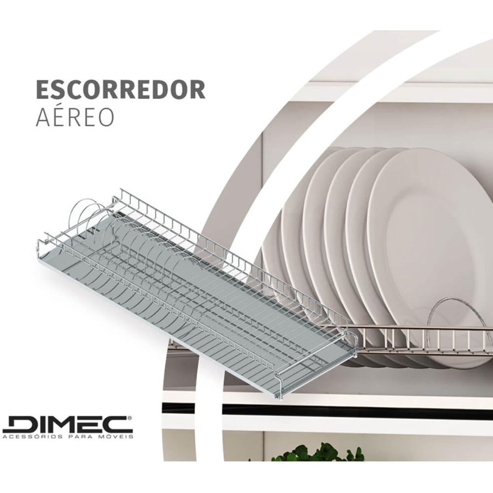 Escorredor de Pratos Louças Aéreo 670mm Fixo Embutir Elevatt