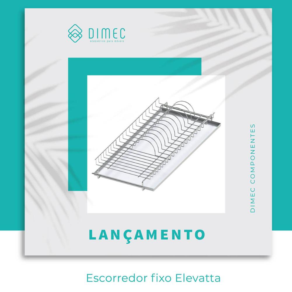 Escorredor de Pratos Louças Aéreo 670mm Fixo Embutir Elevatt